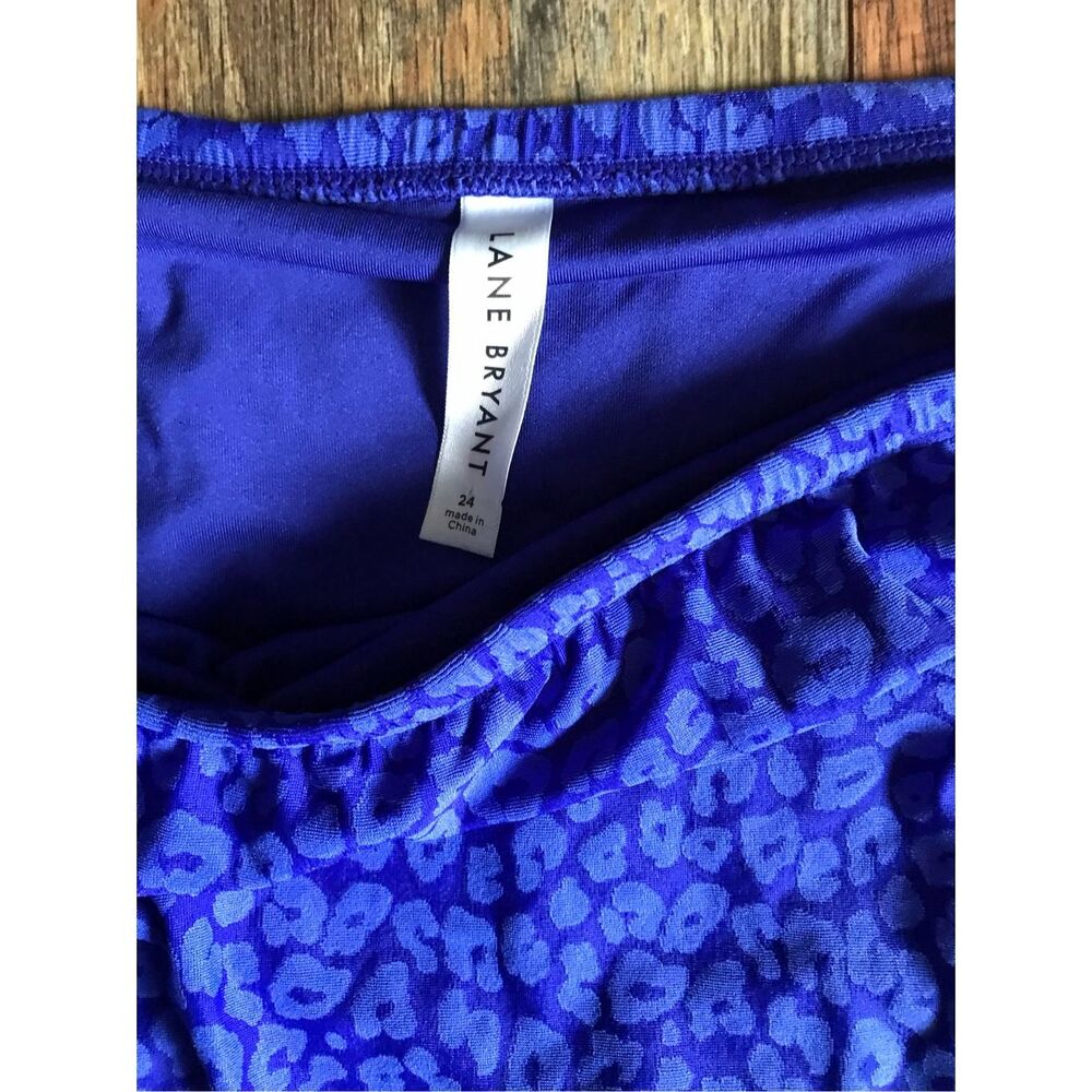 Lane Bryant SZ 24 blue leopard print swimsuit bottom skirt - Picture 3 of 4